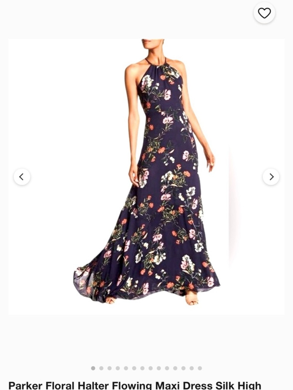 Parker Navy Floral Halter Maxi Dress with Pink and Orange Blooms